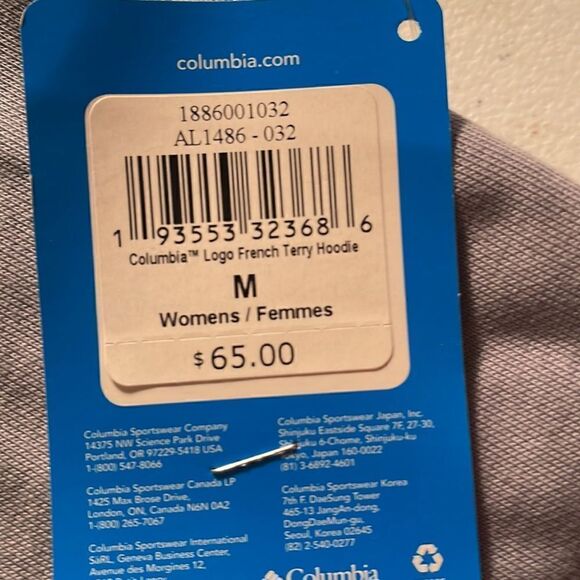 NWT Columbia Logo hoodie in gray SIZE M - Picture 6 of 6
